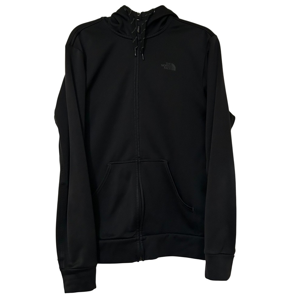 The North Face‎ Men's M Black Full-Zip Hoodie Thumb Holes Logo Fleece Jacket